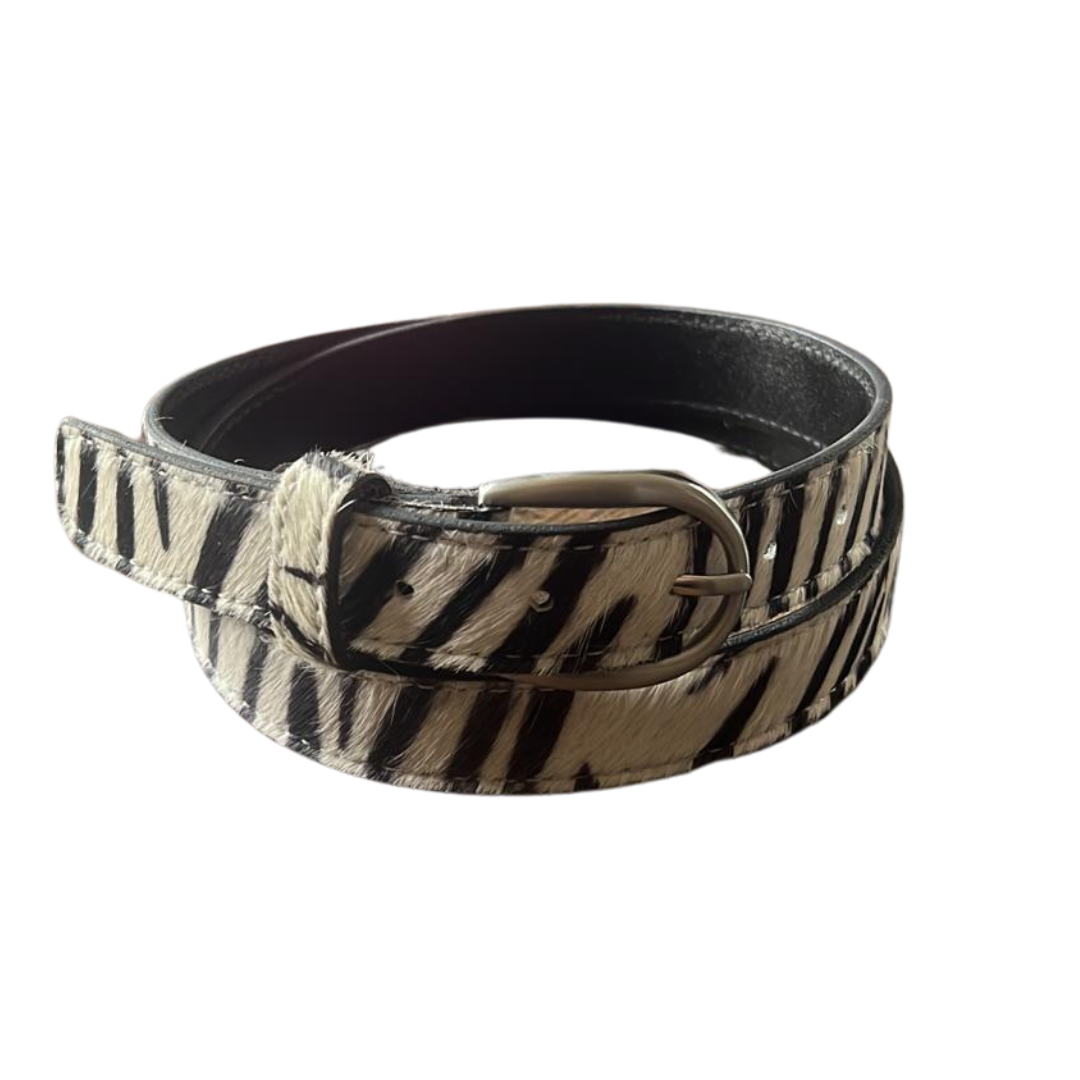 Animal Print Cowhide Belt - Zebra – Forever Wild