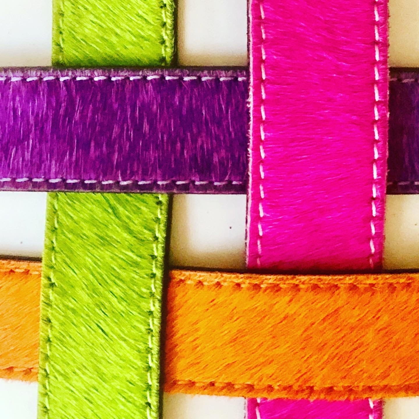 Neon Cowhide Belt - Pink