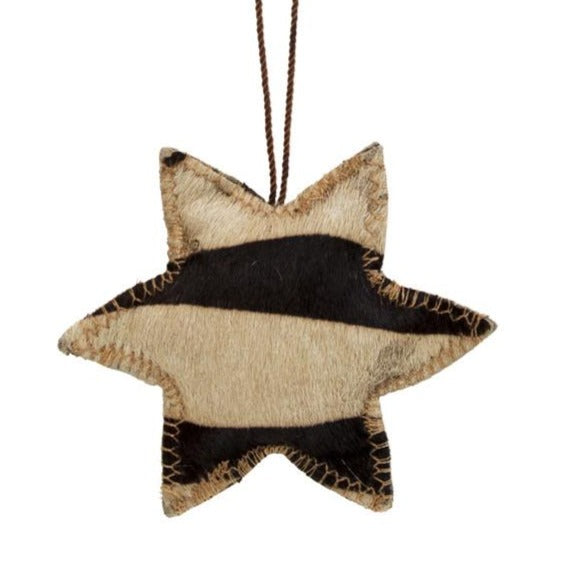 Star Cowhide Hanging Decoration - Zebra - Large