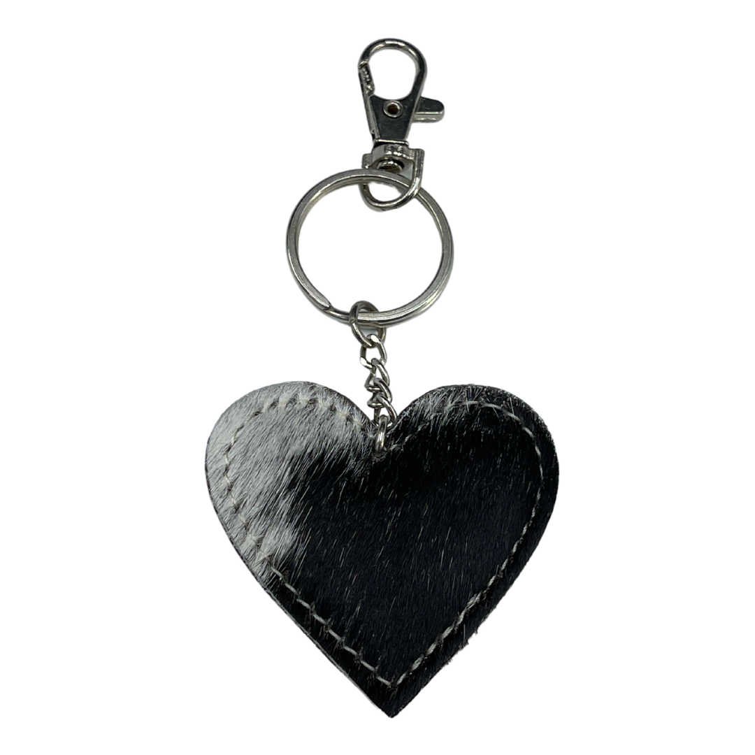 Heart Cowhide Keyring