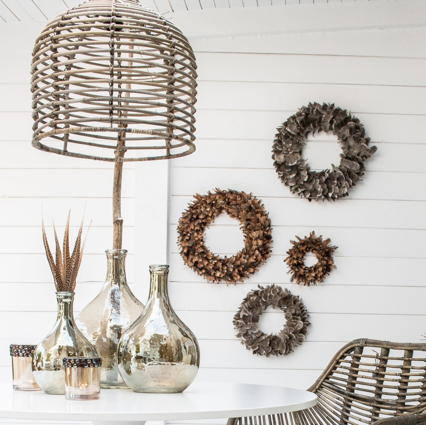 Feather Wreath – Pheasant Almond - 28cm