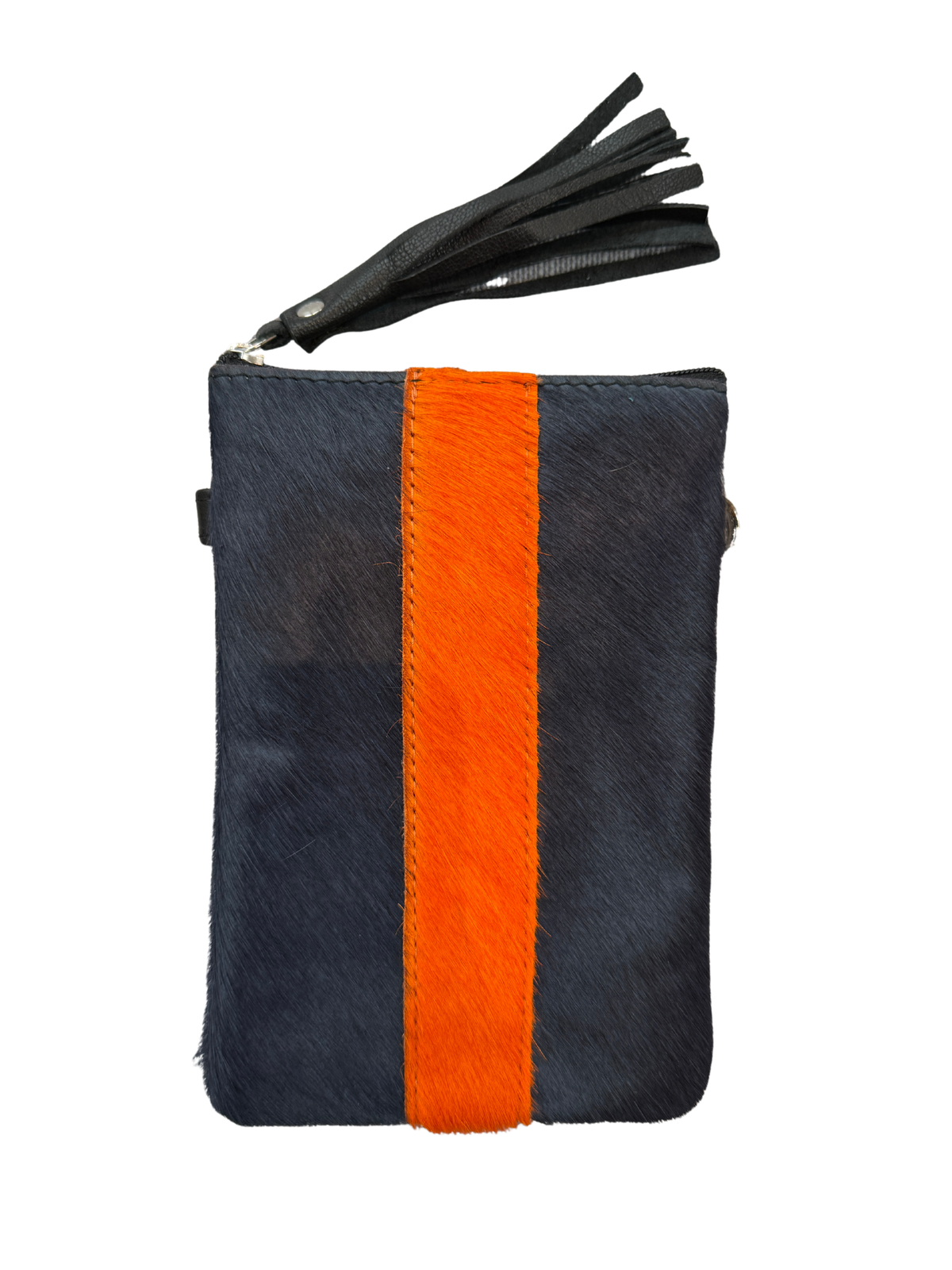 Cowhide Crossbody Phone Pouch - Stripe
