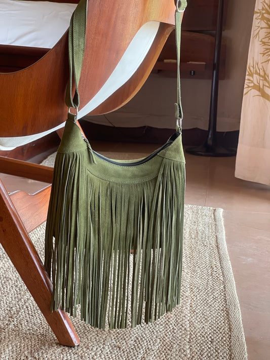 'Beth' Suede Fringe Bag