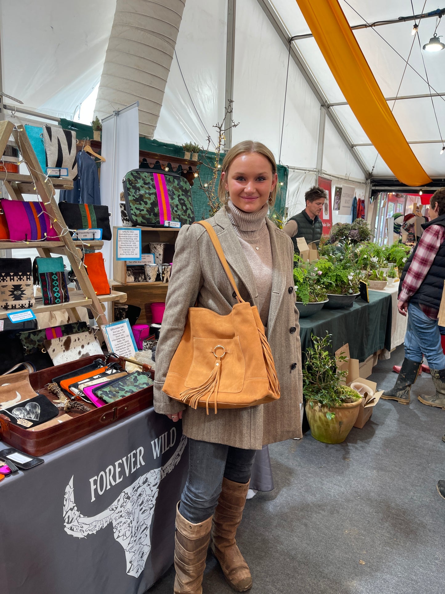 Suede Slouch Tassel Handbag