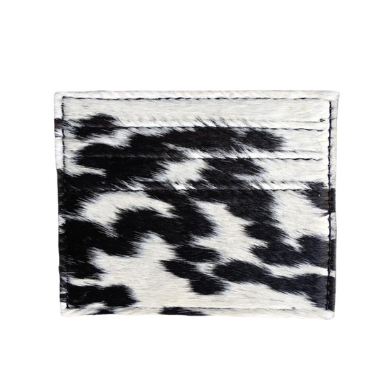 Cowhide Cardholder - Black/White