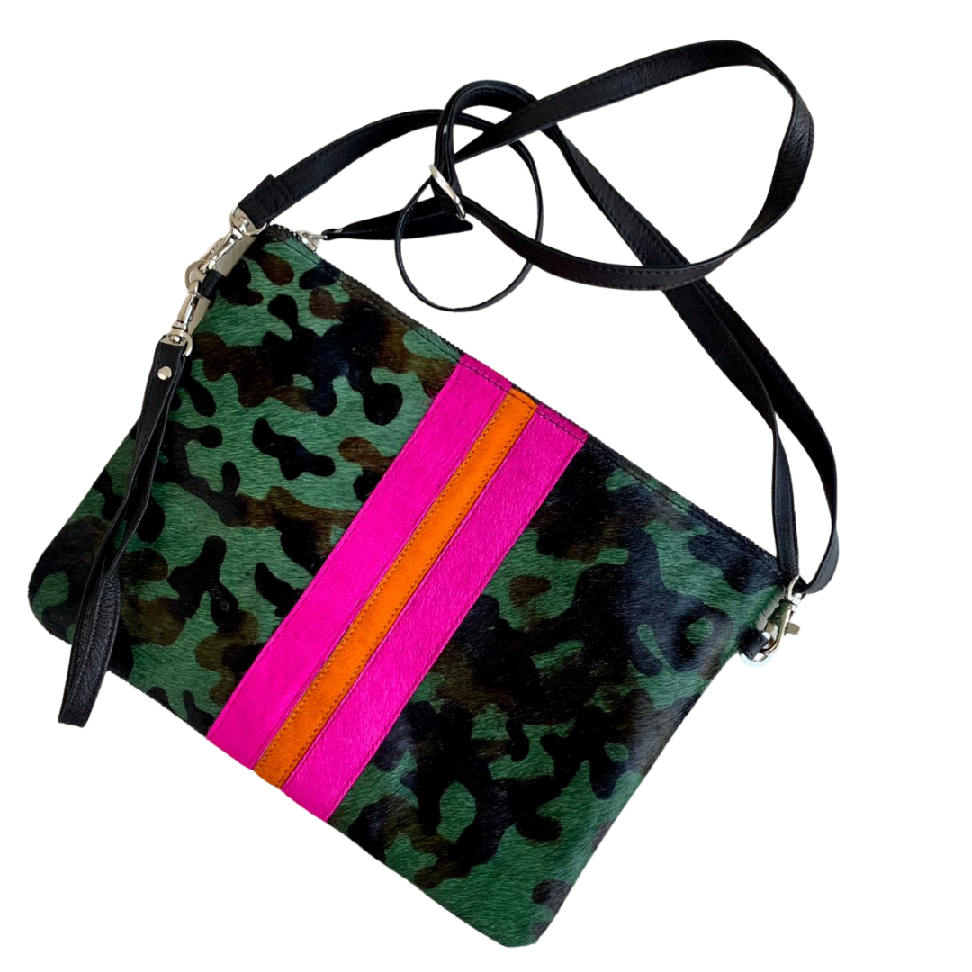 Galloway Striped Camo Clutch / Crossbody - Large