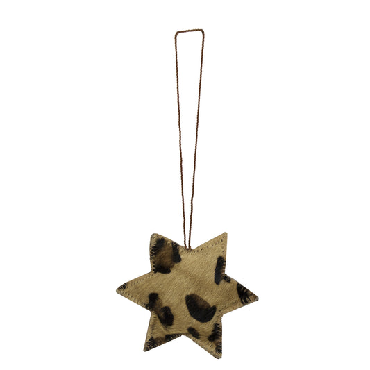 Star Cowhide Hanging Decoration - Leopard Print