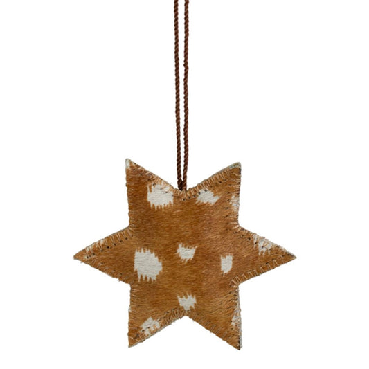 Star Cowhide Hanging Decoration - Deer Print