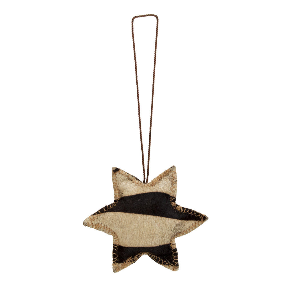 Star Cowhide Hanging Decoration - Zebra - Large