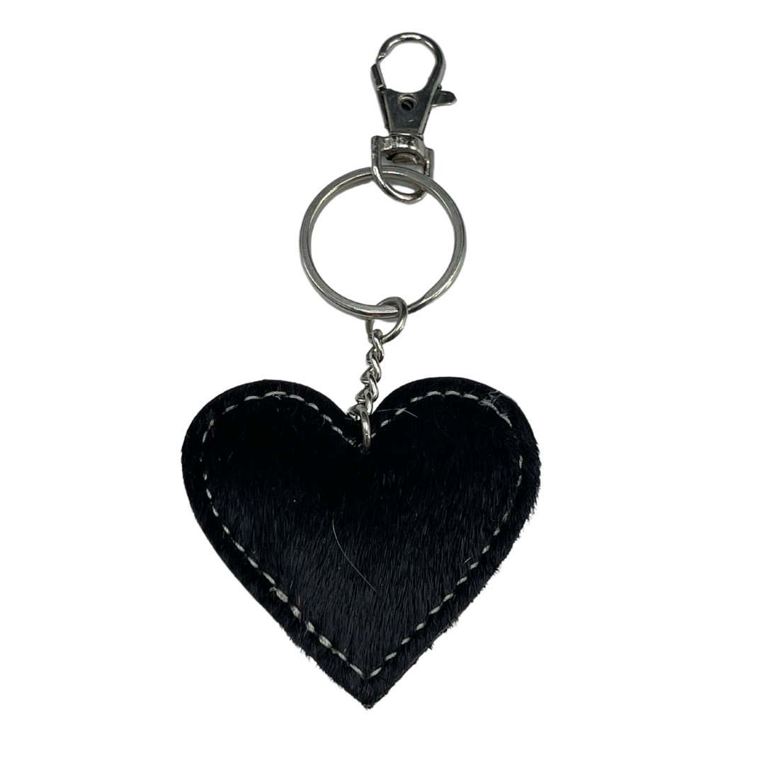 Heart Cowhide Keyring
