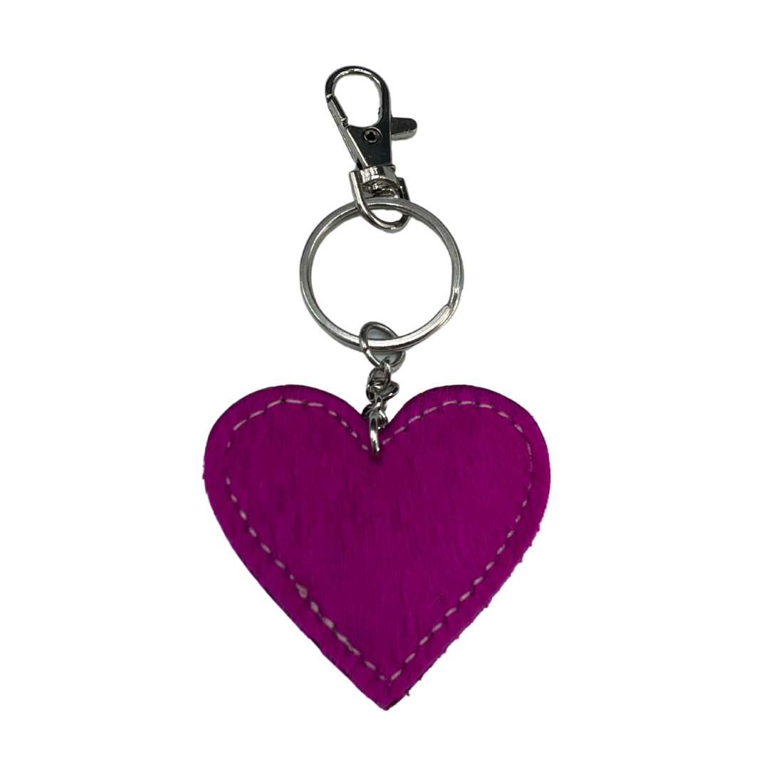 Heart Cowhide Keyring