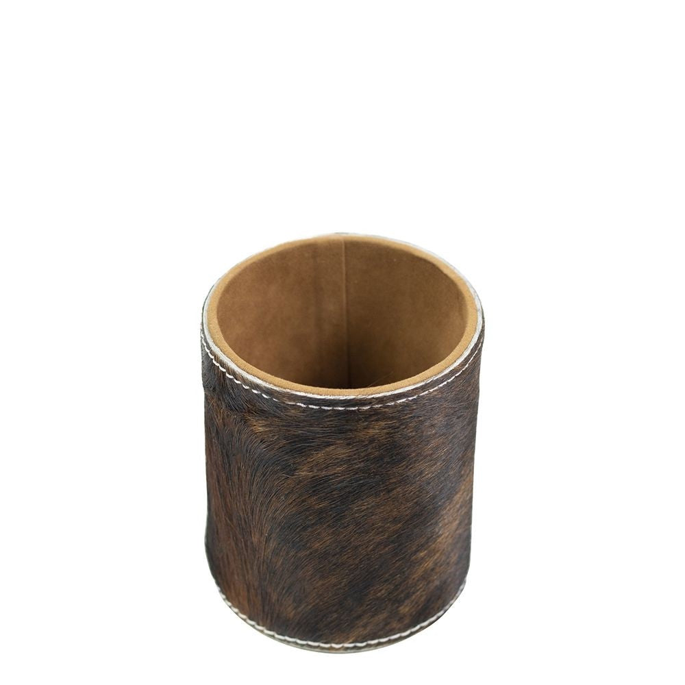 Cowhide Pencil Pot - Brindle