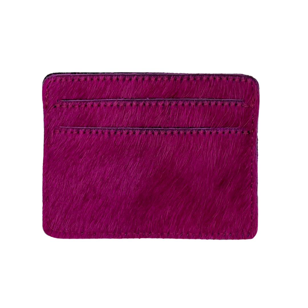 Tuli Cowhide Cardholder - Pink + Black