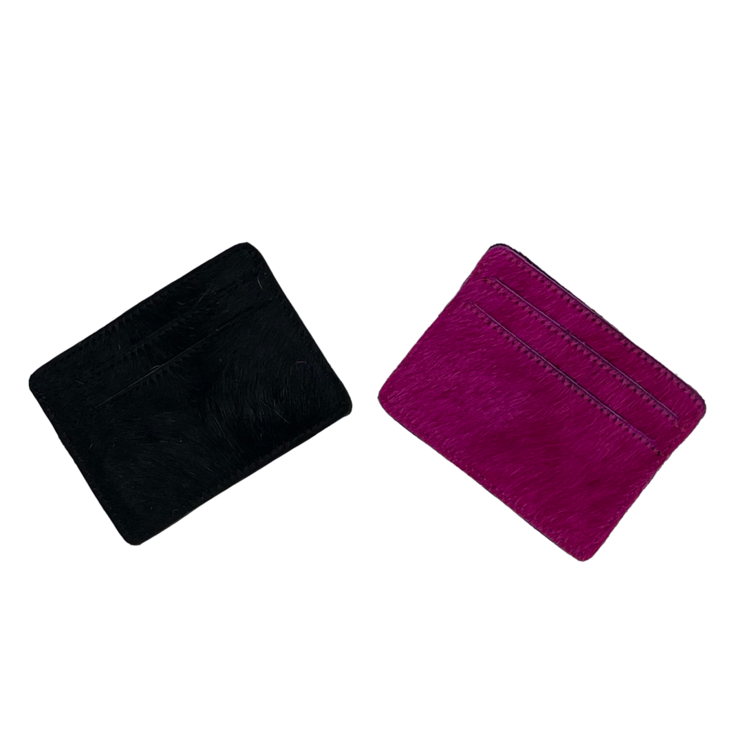 Tuli Cowhide Cardholder - Pink + Black